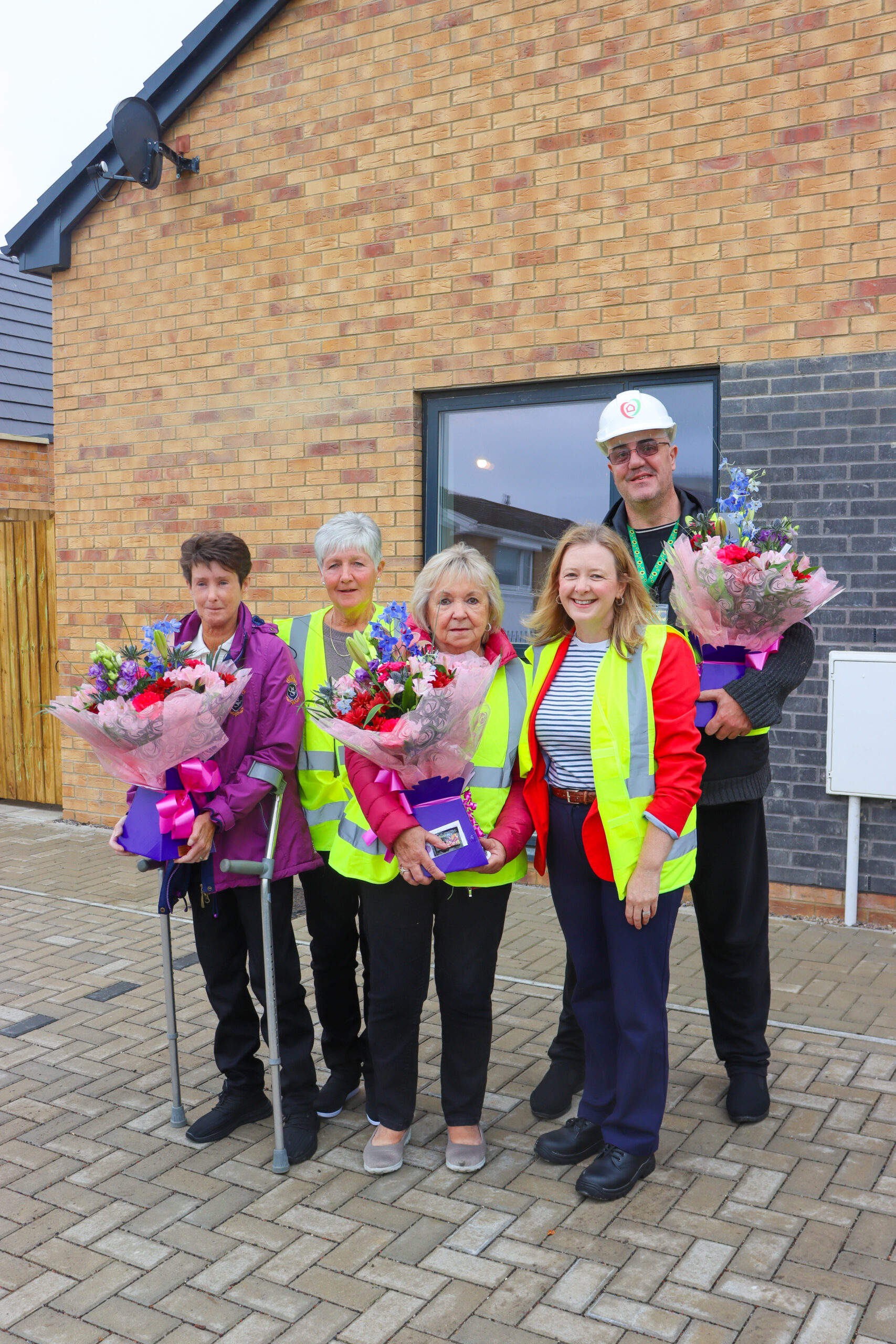 Flowers given to the new residents to welcome them to their new homes